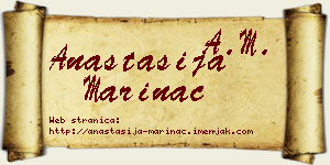 Anastasija Marinac vizit kartica